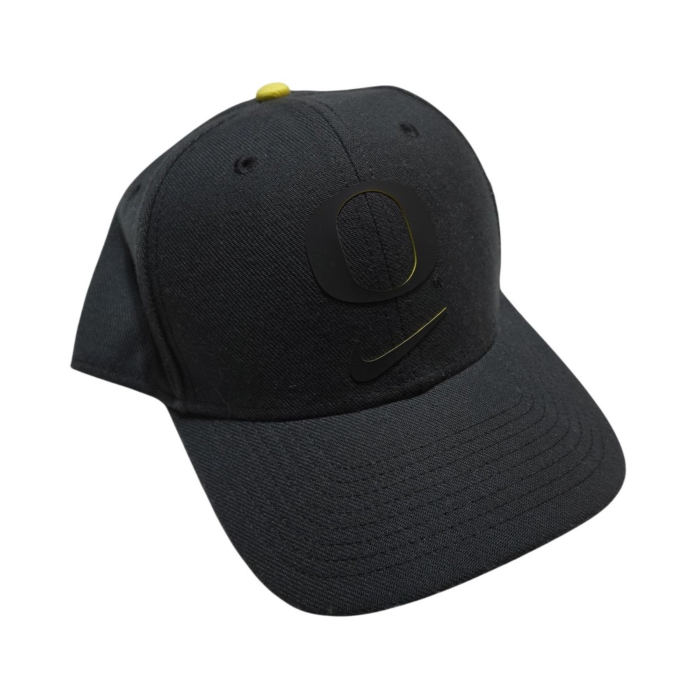 Oregon Ducks Hat Cap Fitted Mens Large Black NCAA Football Nike Dri Fit Flex